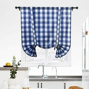 NATUS WEAVER Beige /& White 1 Pc Buffalo Check Gingham Pattern Cotton Farmhouse Valance Curtain for Kitchen Cafe Small Curtains Bathroom Window 54 x 18 Inches